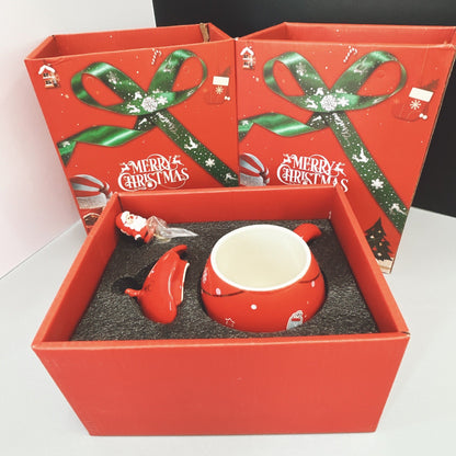 Christmas Tree-Shaped Ceramic Mug with Gift Box – Holiday Coffee Cup