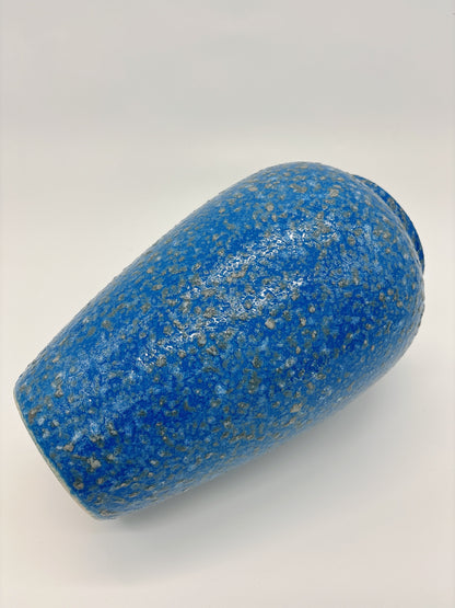 Handmade Blue Frosted Ceramic Oval Vase – Elegant Modern Déco