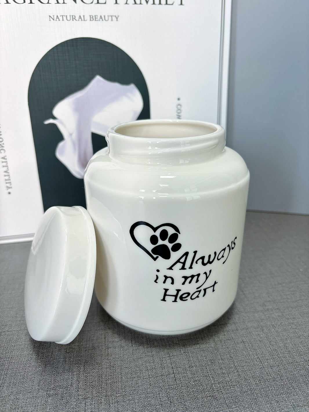 White handmade ceramic pet