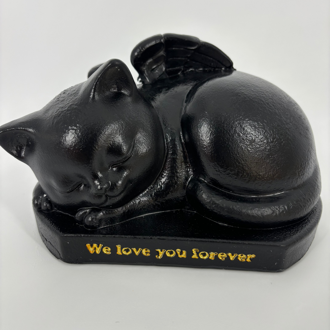 Cute Black Cat Pet Urn – Resin Memorial Haven for Pets