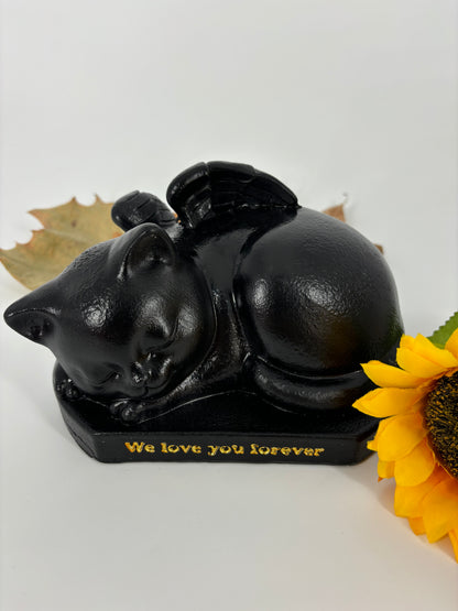 Cute Black Cat Pet Urn – Resin Memorial Haven for Pets