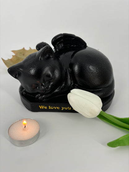 Cute Black Cat Pet Urn – Resin Memorial Haven for Pets