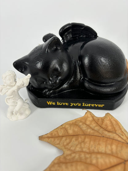 Cute Black Cat Pet Urn – Resin Memorial Haven for Pets