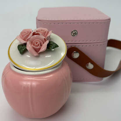 Pink Ceramic Pet Urn in Handbag Shape – Sweet Tribute for Pet Memories