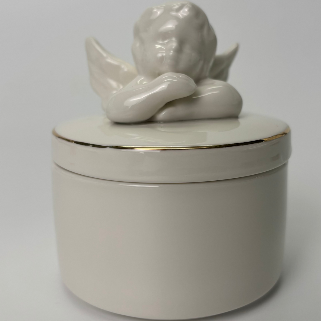 Ceramic Pet Urn in White Angel Shape – Heavenly Memorial for Pets