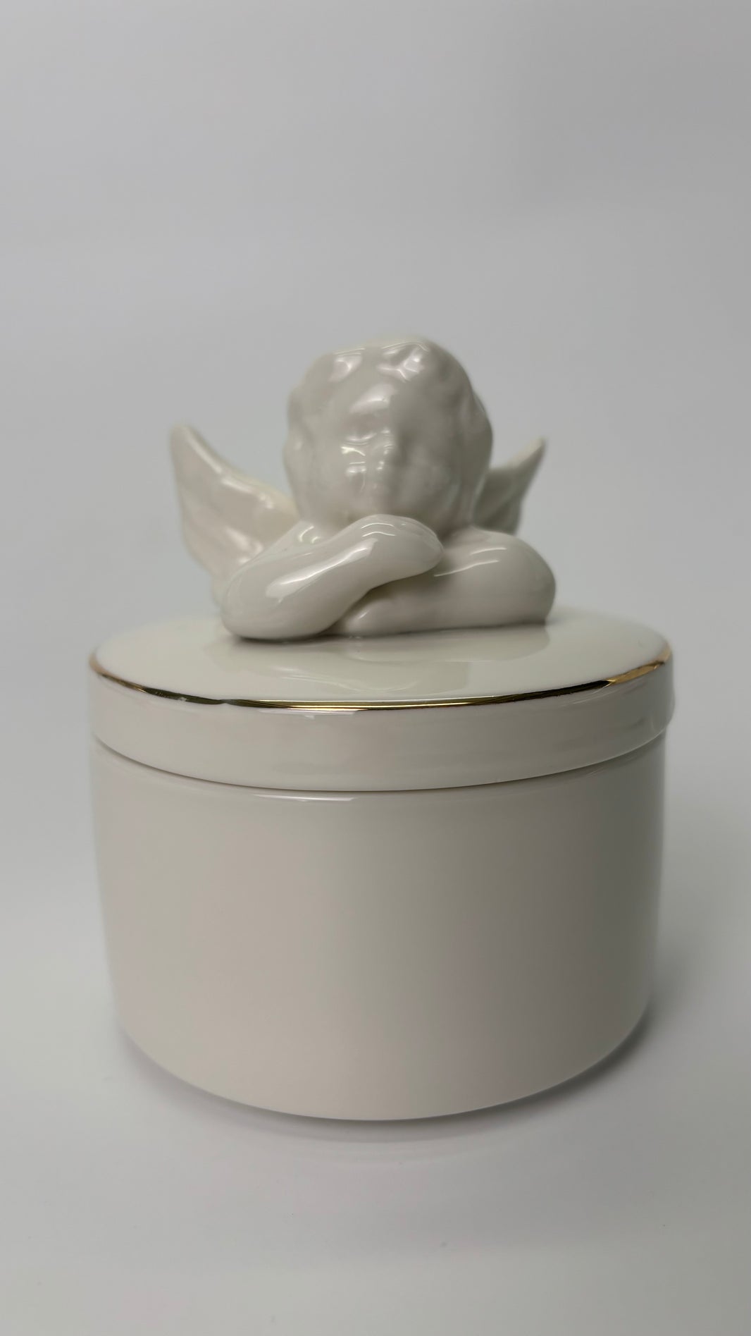 Ceramic Pet Urn in White Angel Shape – Heavenly Memorial for Pets