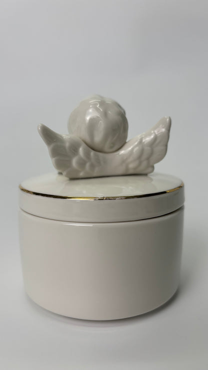 Ceramic Pet Urn in White Angel Shape – Heavenly Memorial for Pets