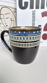 Retro Striped Ceramic Mug – Vintage Multi-Colored Stripe Coffee Cup