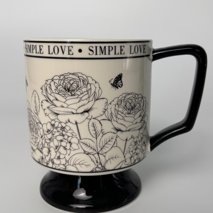 Stylish Ceramic Mug with High Base & Floral Design – Elegant Coffee