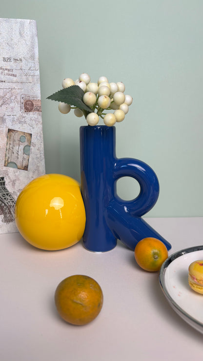 Ceramic "OK" Shape Vase – Unique & Interesting Home Décor, Modern Design