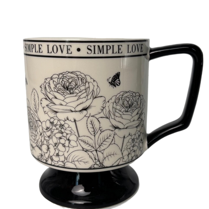 Stylish Ceramic Mug with High Base & Floral Design – Elegant Coffee