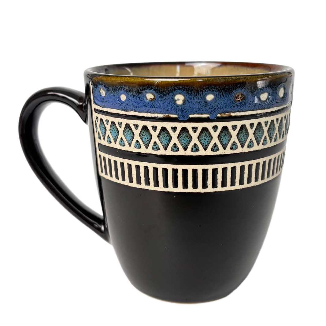 Retro Striped Ceramic Mug – Vintage Multi-Colored Stripe Coffee Cup