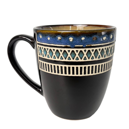 Retro Striped Ceramic Mug – Vintage Multi-Colored Stripe Coffee Cup