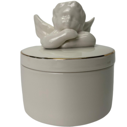 Ceramic Pet Urn in White Angel Shape – Heavenly Memorial for Pets