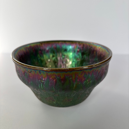 Handmade Ceramic Teacup with Green Glaze – Unique Kiln-Changed Design