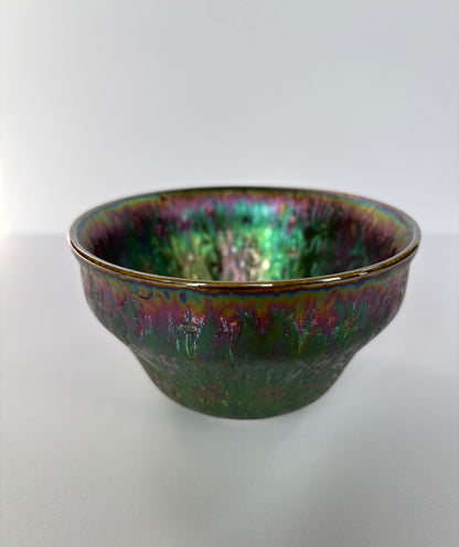 Handmade Ceramic Teacup with Green Glaze – Unique Kiln-Changed Design