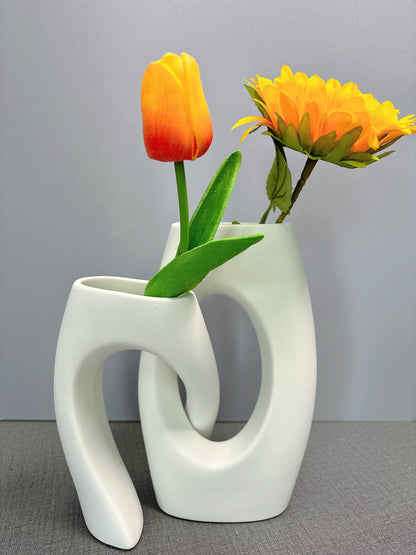 Irregular Cross Ceramic Vase – Unique Modern Home Décor