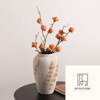 [HT Pottery] Retro New Chinese Pottery Pot Wabi Sabi Wind Premium Sense Flower Arrangement Vase