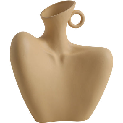 Sexy Ceramic Vase – Beautiful Collarbone Design, Generous and Elegant Home Déco