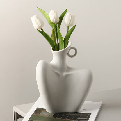 Sexy Ceramic Vase – Beautiful Collarbone Design, Generous and Elegant Home Déco