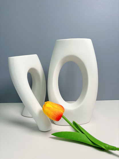 Irregular Cross Ceramic Vase – Unique Modern Home Décor