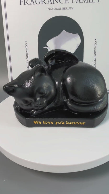 Cute Black Cat Pet Urn – Resin Memorial Haven for Pets