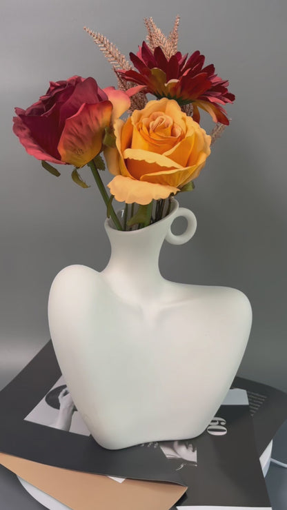 Sexy Ceramic Vase – Beautiful Collarbone Design, Generous and Elegant Home Déco