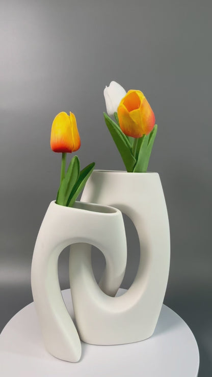 Irregular Cross Ceramic Vase – Unique Modern Home Décor